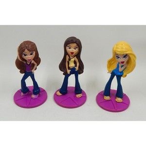 Bratz Girls PVC Figures Cake Toppers Collector’s Display Dolls 3 Inches Lot of 3